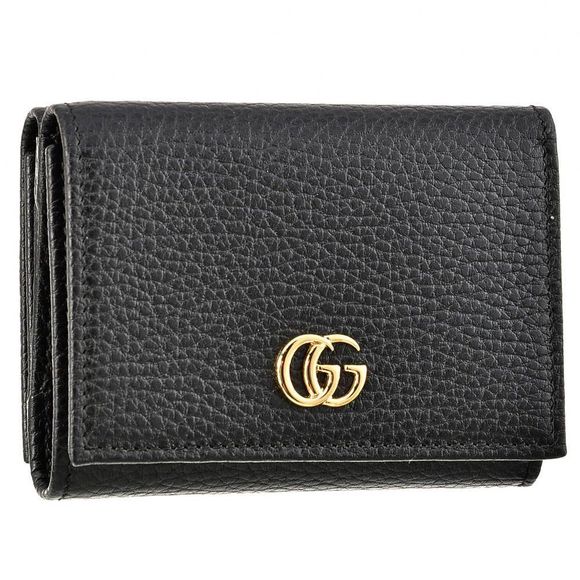 Gucci Wallet 3 Fold Wallet Black PETITE MARMONT - Picture 1 of 4